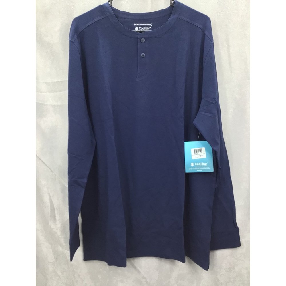 Coolibar - UV Shirt for men - Long sleeve - Mojave Henley XL Navy Blue NWT